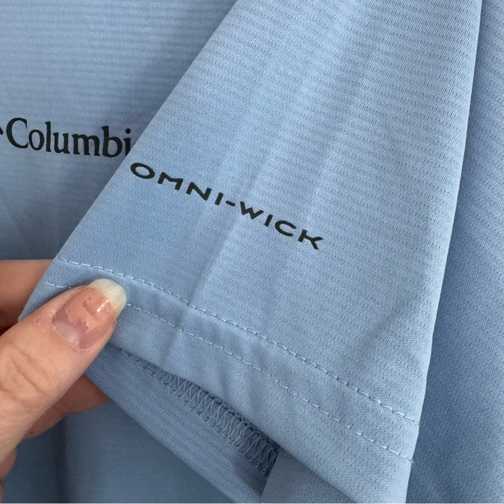 Columbia Omni-Wick Polo Golf Shirt Men’s Small Carolina Light Blue Short-Sleeve - Picture 3 of 4